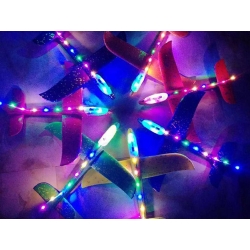 Samolot styropianowy styropianu 47cm świecący led szybowiec rzutka duży