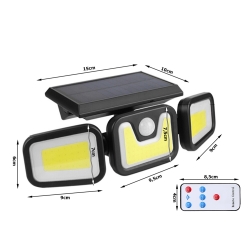 Lampa solarna 100 cob z czujnikiem ruchu zmierzchu