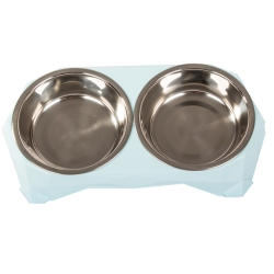 Miska podwójna dla psa kota metalowa 350ml x 2