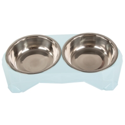 Miska podwójna dla psa kota metalowa 350ml x 2