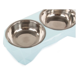 Miska podwójna dla psa kota metalowa 350ml x 2