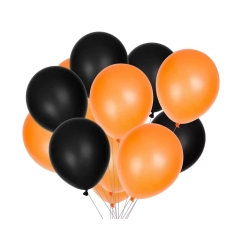 Zestaw balonów halloween czarne pomarańczowe 20szt