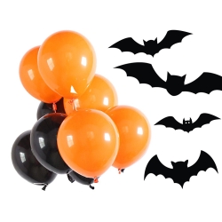 Zestaw balonów halloween czarne pomarańczowe 20szt