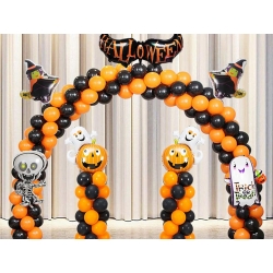 Zestaw balonów halloween czarne pomarańczowe 20szt