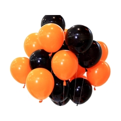 Zestaw balonów halloween czarne pomarańczowe 20szt