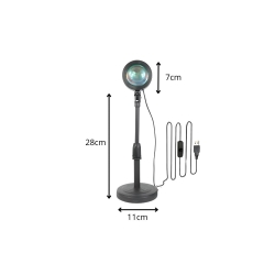 Projektor lampa lampka zachód wschód imitacja słońca led rgb usb + pilot