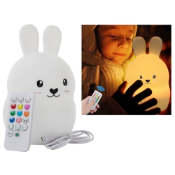 Lampka nocna dla dzieci led królik dotyk rgb pilot