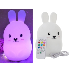 Lampka nocna dla dzieci led królik dotyk rgb pilot