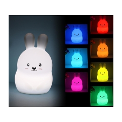 Lampka nocna dla dzieci led królik dotyk rgb pilot