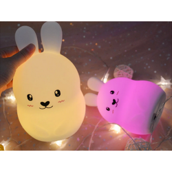 Lampka nocna dla dzieci led królik dotyk rgb pilot