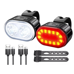 Lampka rowerowa światło przód tył led na rower kierownicę mocna usb jasna