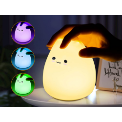 Lampka nocna dla dzieci led rgb kot dotyk silikon