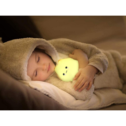 Lampka nocna dla dzieci led rgb kot dotyk silikon