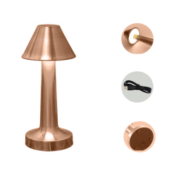 Lampka nocna stołowa do sypialni dotykowa lampa 3 stopniowa bezprzewodowa
