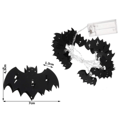 Lampki nietoperz 10 led wiszące halloween 200cm świecąca dekoracja ozdoba