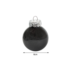 Bombki choinkowe na choinkę 6cm zestaw 24szt święta czarne świąteczne