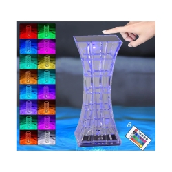 Lampka kryształ nocna stołowa led rgb usb pilot