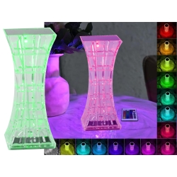 Lampka kryształ nocna stołowa led rgb usb pilot