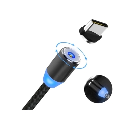 Kabel magnetyczny przwód do ładowania 3w1 micro typ-c usb lightning 1m