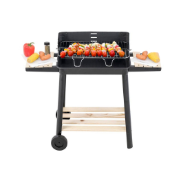 Grill ogrodowy duży węglowy bbq regulowany ruszt półki koła przenośny