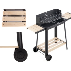 Grill ogrodowy duży węglowy bbq regulowany ruszt półki koła przenośny