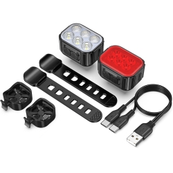 Lampka rowerowa led zestaw tył przód usb na rower na kierownice akumulator
