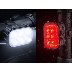 Lampka rowerowa led zestaw tył przód usb na rower na kierownice akumulator