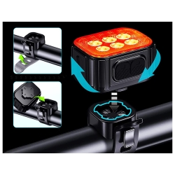 Lampka rowerowa led zestaw tył przód usb na rower na kierownice akumulator