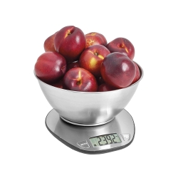Elektroniczna waga kuchenna z misą 5kg/1g cyfrowa precyzjna metalowa