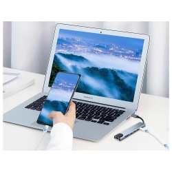 Hub adapter 8w1 przejściówka 2x usb-c thunderbolt 3 2xusb hdmi sd rj45