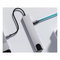 Hub adapter 8w1 przejściówka 2x usb-c thunderbolt 3 2xusb hdmi sd rj45