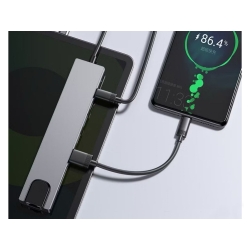 Hub adapter 8w1 przejściówka 2x usb-c thunderbolt 3 2xusb hdmi sd rj45