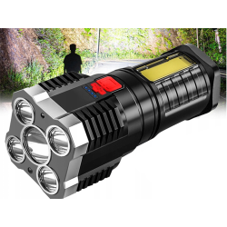 Latarka akumulatorowa szperacz biwakowa led mocna wojskowa policyjna usb
