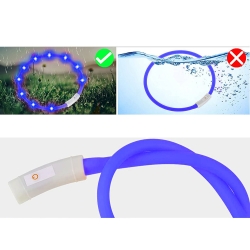 Obroża świecąca led dla psa i kota wodoodprna regulowana regulacja 47cm usb