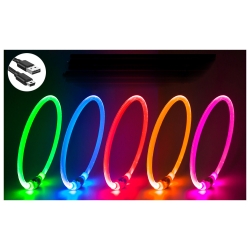 Obroża świecąca led dla psa i kota wodoodprna regulowana regulacja 47cm usb