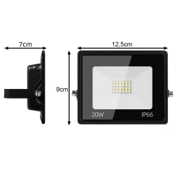 Naświetlacz halogen reflektor led 20w 6000k zewnętrzny wodoodporny ip66