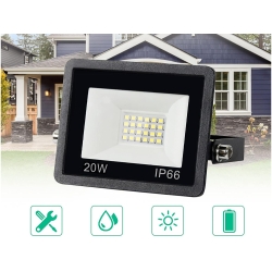 Naświetlacz halogen reflektor led 20w 6000k zewnętrzny wodoodporny ip66