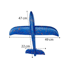 Samolot styropianowy szybowiec rzutka duży z styropianu 47cm niebieski