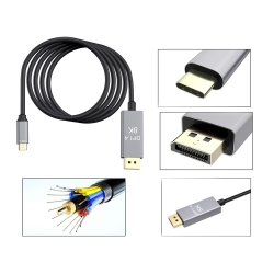 Kabel przewód displayport usb typ-c 1.4 video audio usb-c 8k 4k 2k 1,8m