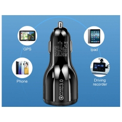 Ładowarka samochodowa do gniazd zapalniczki 2xusb quickcharge 3.0 szybka