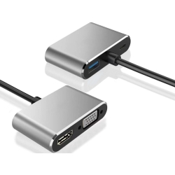 Adapter przejściówka usb-c do hdmi 4k vga hub usb 3.0 usb-c power delivery