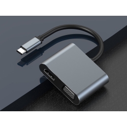 Adapter przejściówka usb-c do hdmi 4k vga hub usb 3.0 usb-c power delivery