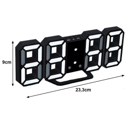 Zegar budzik led elektroniczny termometr z alarmem