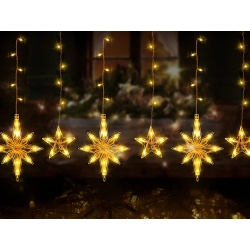 Lampki girlanda gwiazdki kurtyna świetlna 138 led