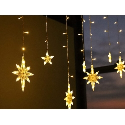 Lampki girlanda gwiazdki kurtyna świetlna 138 led