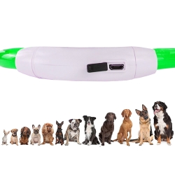Obroża świecąca led dla psa i kota wodoodprna regulowana regulacja 47cm usb
