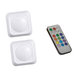 Lampka bezprzewodowa lampa nocna lampki rgb led pilot na baterie 2 sztuki