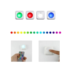 Lampka bezprzewodowa lampa nocna lampki rgb led pilot na baterie 2 sztuki
