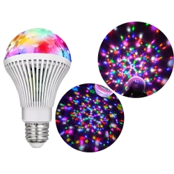 Żarówka led rgb obrotowa e27 kula dyskotekowa