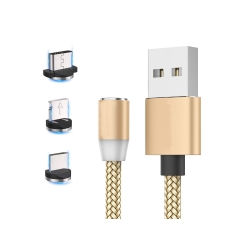 Kabel magnetyczny przwód do ładowania 3w1 micro typ-c usb lightning 1m